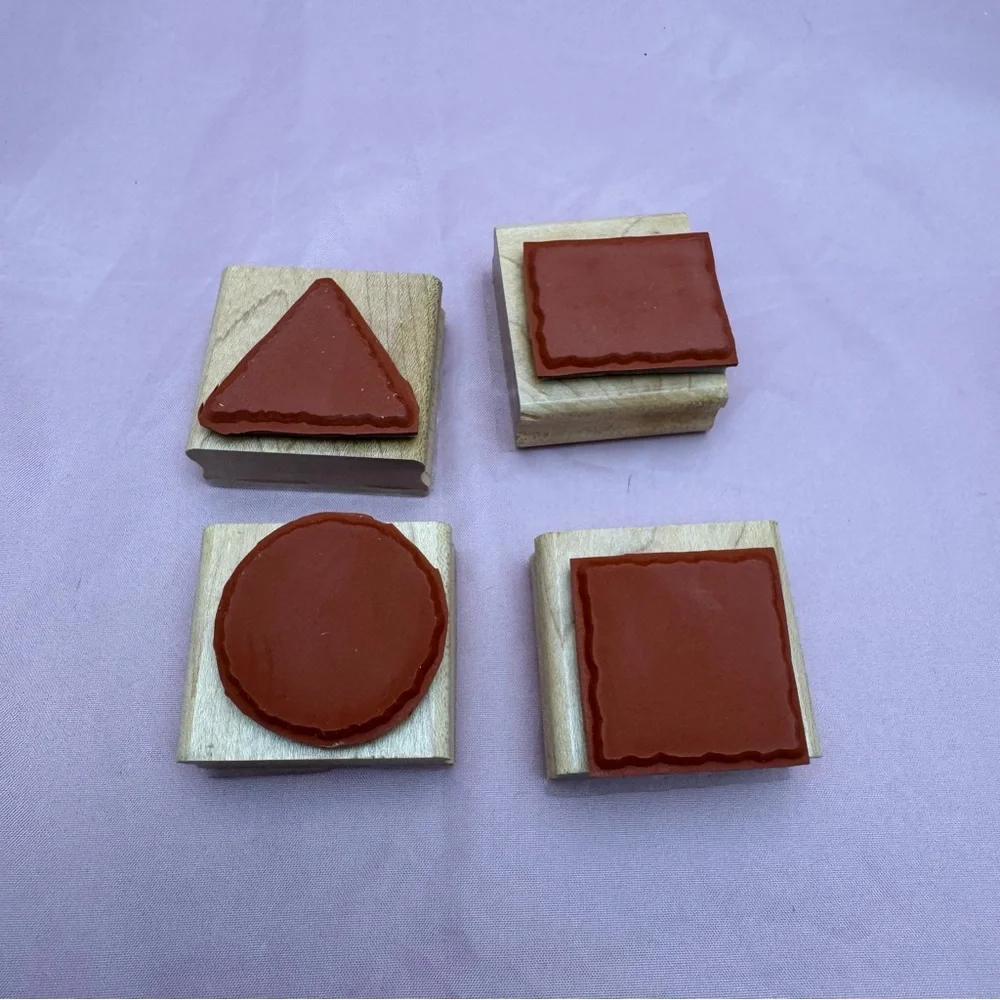Stampin’ Up! Little Shapes Rubber Stamp Set Square Circle (2000, Retired) ✨